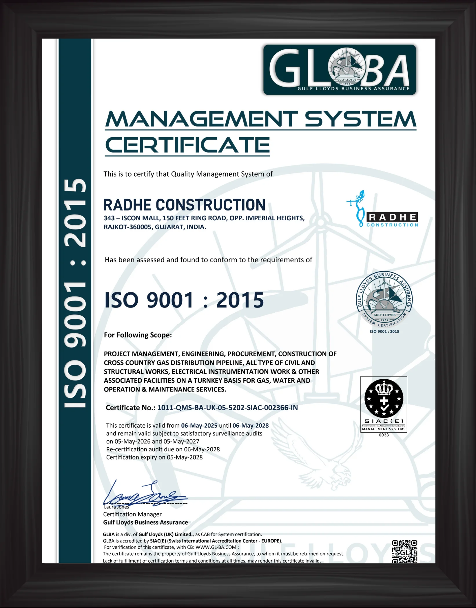 ISO-9001-2015-Radhe Construction